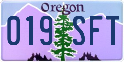 OR license plate 019SFT