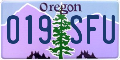 OR license plate 019SFU