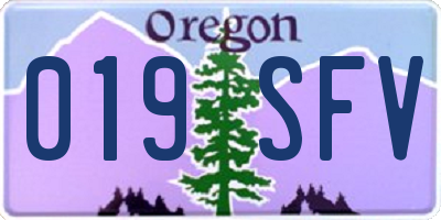 OR license plate 019SFV