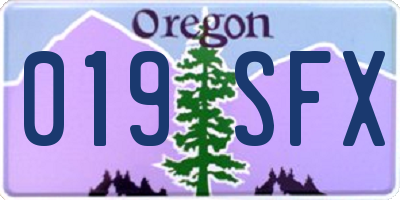 OR license plate 019SFX