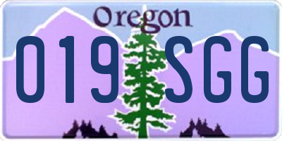OR license plate 019SGG