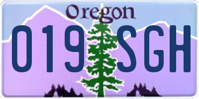 OR license plate 019SGH