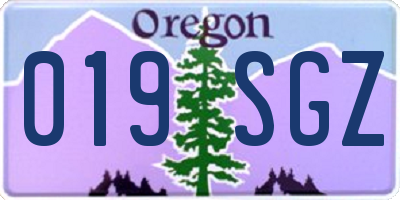 OR license plate 019SGZ