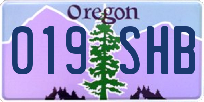 OR license plate 019SHB