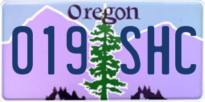 OR license plate 019SHC