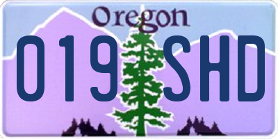 OR license plate 019SHD