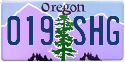 OR license plate 019SHG