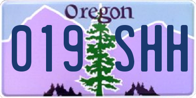 OR license plate 019SHH