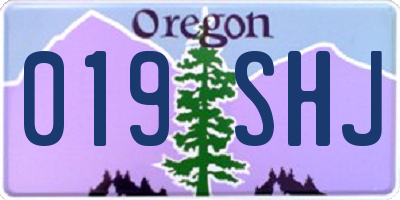OR license plate 019SHJ