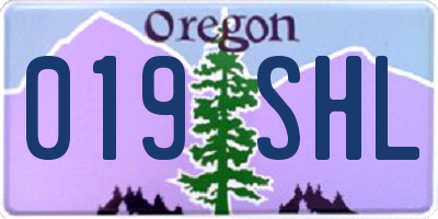 OR license plate 019SHL
