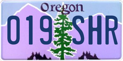 OR license plate 019SHR