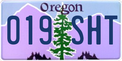 OR license plate 019SHT