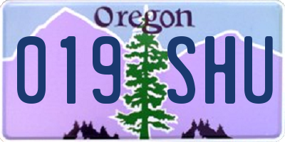 OR license plate 019SHU