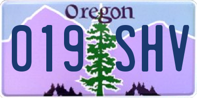 OR license plate 019SHV