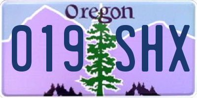 OR license plate 019SHX