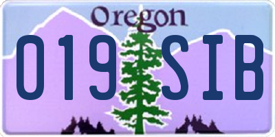 OR license plate 019SIB