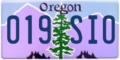 OR license plate 019SIO