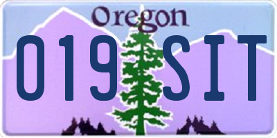 OR license plate 019SIT