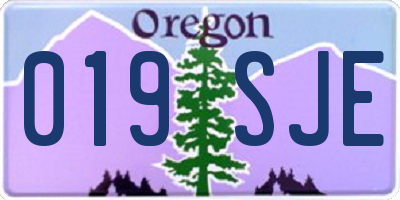 OR license plate 019SJE