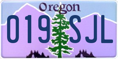 OR license plate 019SJL