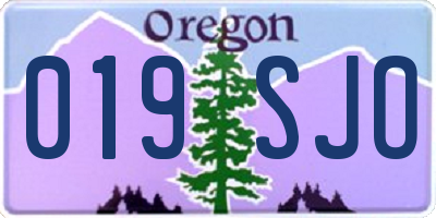 OR license plate 019SJO