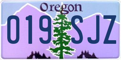 OR license plate 019SJZ