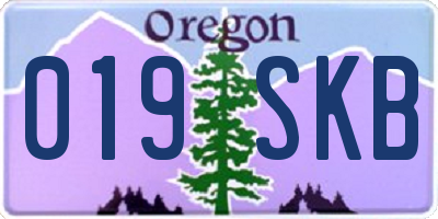 OR license plate 019SKB