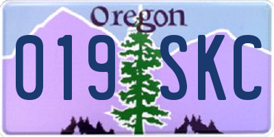 OR license plate 019SKC