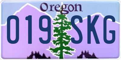 OR license plate 019SKG