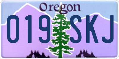 OR license plate 019SKJ
