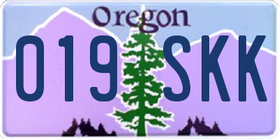 OR license plate 019SKK