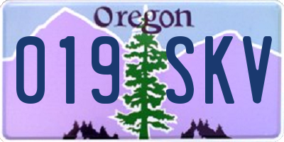 OR license plate 019SKV