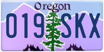 OR license plate 019SKX