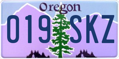 OR license plate 019SKZ