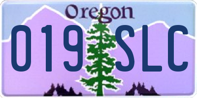 OR license plate 019SLC