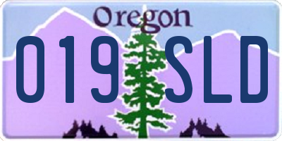 OR license plate 019SLD