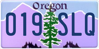 OR license plate 019SLQ
