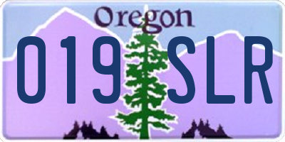 OR license plate 019SLR