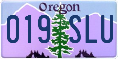 OR license plate 019SLU