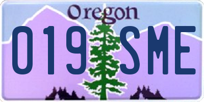 OR license plate 019SME