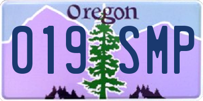 OR license plate 019SMP