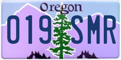 OR license plate 019SMR