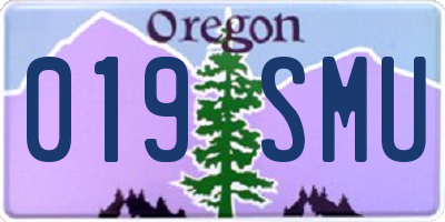OR license plate 019SMU