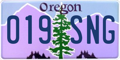 OR license plate 019SNG