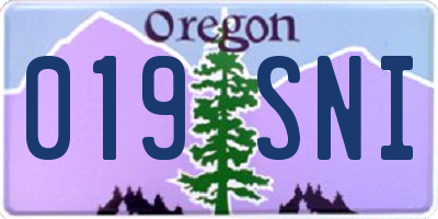 OR license plate 019SNI