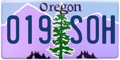OR license plate 019SOH