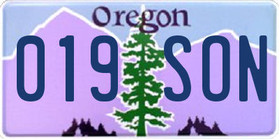 OR license plate 019SON