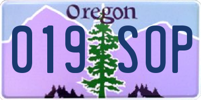 OR license plate 019SOP