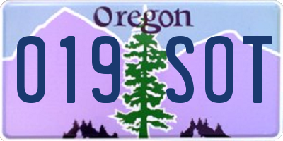 OR license plate 019SOT