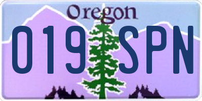 OR license plate 019SPN
